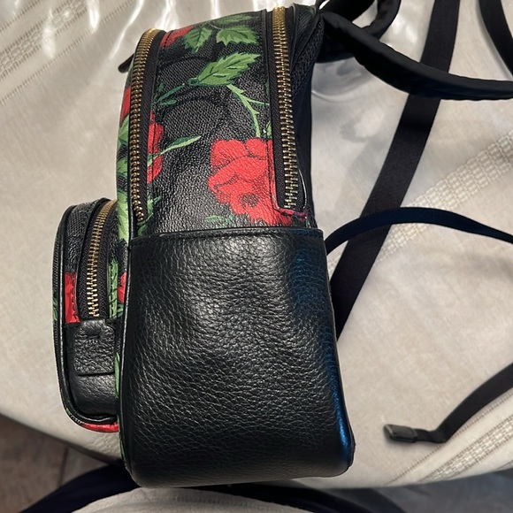 Coach Mini Court Backpack In Signature Canvas With Fairytale Rose - Picture 2 of 11